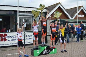 Podium categorie 1 en 2 in Uithoorn